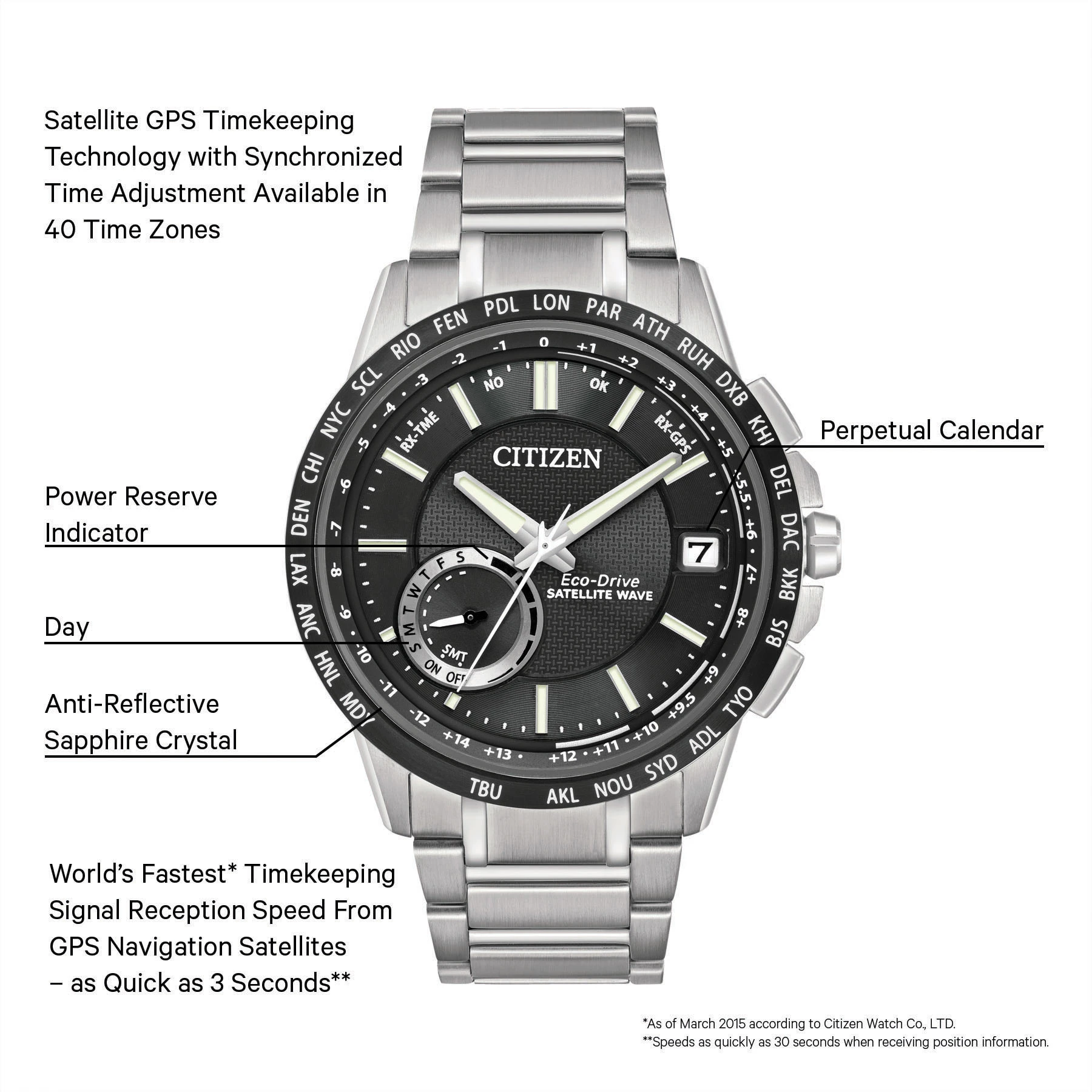 CITIZEN Satellite Wave GPS グレー Citizen Satellite Wave X is the Fastest GPS Satellite Watch in the